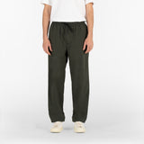 front of drawstring seersucker pants in deep green colour