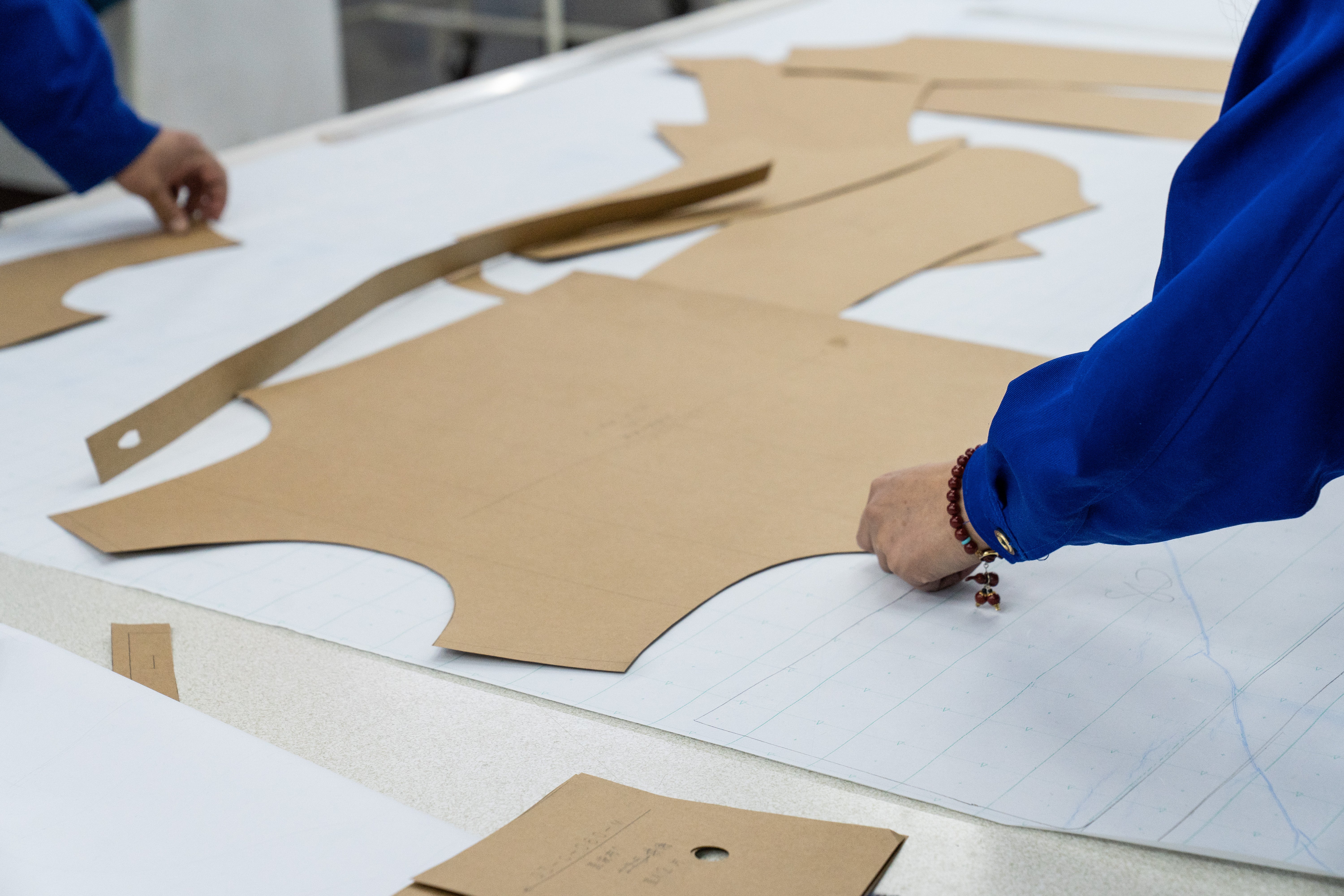 phase of placing the pattern on the fabric