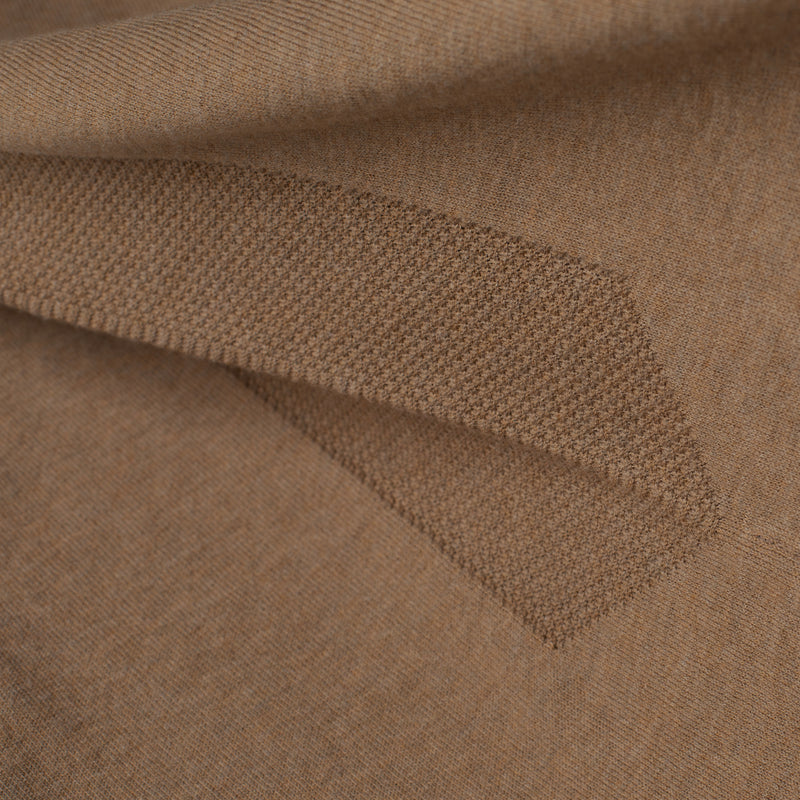 Dettaglio tessuto della parte anteriore del maglione COTTON CASHMERE WHOLEGARMENT 18G / KAKHI MELANGE