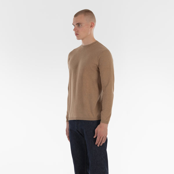 3/4 di posizione di COTONE CASHMERE WHOLEGARMENT 18G / KAKHI MELANGE