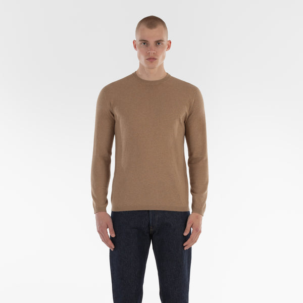 Parte anteriore del maglione COTTON CASHMERE WHOLEGARMENT 18G / KAKHI MELANGE