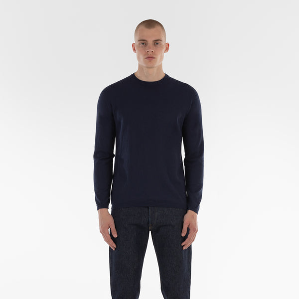 Parte anteriore di COTONE CASHMERE WHOLEGARMENT 18G / NAVY MELANGE