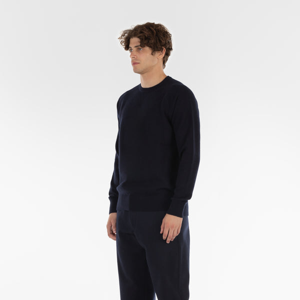 3/4 di posizione del maglione PURE CASHMERE FRENCH TERRY 12G / BELUGA