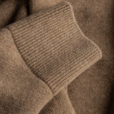 dettaglio manica del maglione PURE CASHMERE FRENCH TERRY 12G / SESAME