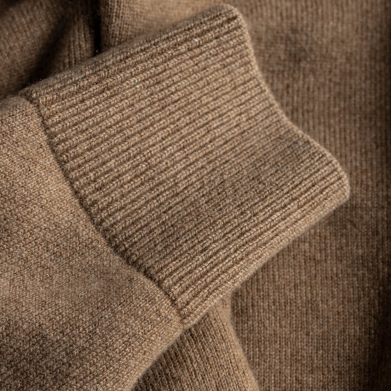 dettaglio manica del maglione PURE CASHMERE FRENCH TERRY 12G / SESAME