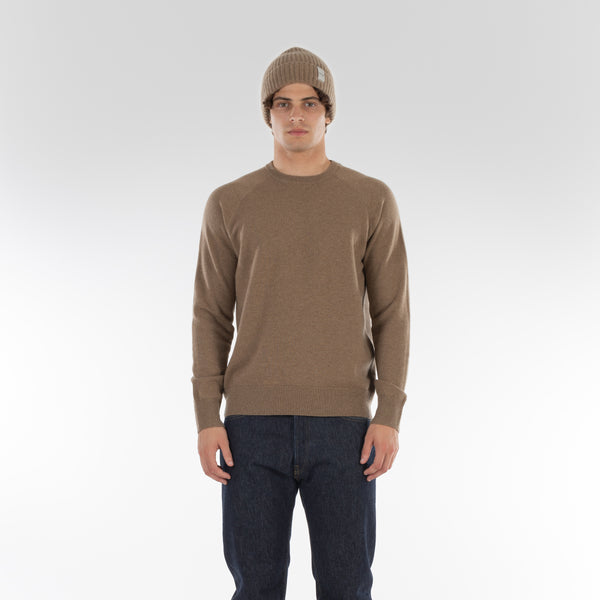 Parte anteriore del maglione PURE CASHMERE FRENCH TERRY 12G / SESAME