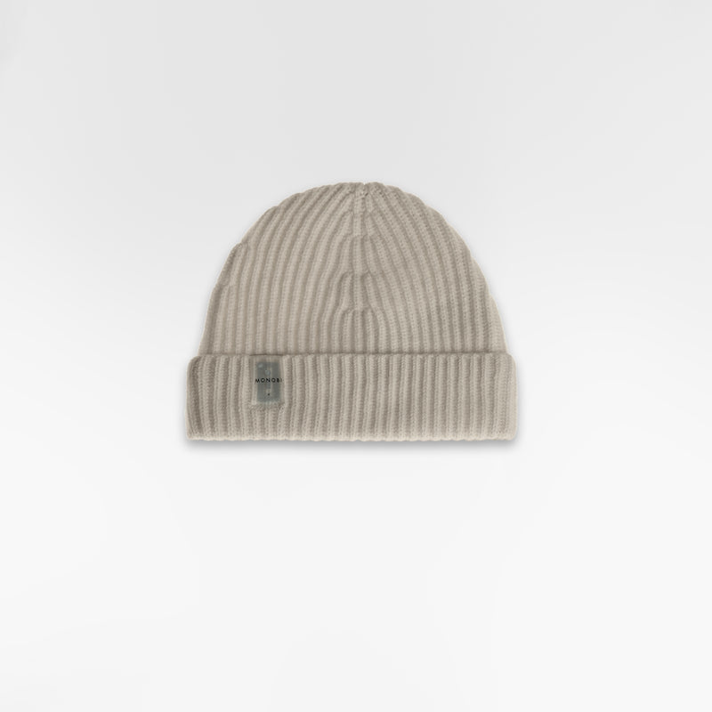 Fronte di PURE CASHMERE BEANIE / SNOW