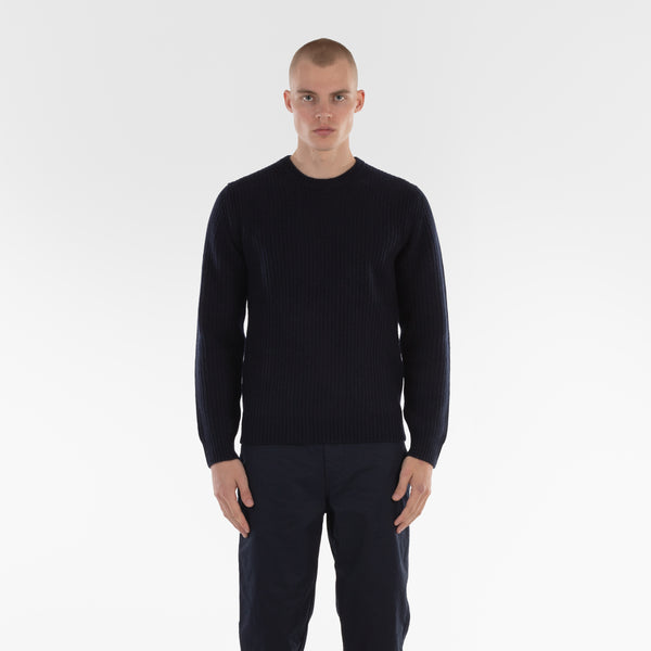 Parte anteriore del maglione PURE CASHMERE FISHERMAN RIB 5G / BELUGA