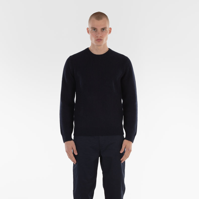 Parte anteriore del maglione PURE CASHMERE FISHERMAN RIB 5G / BELUGA