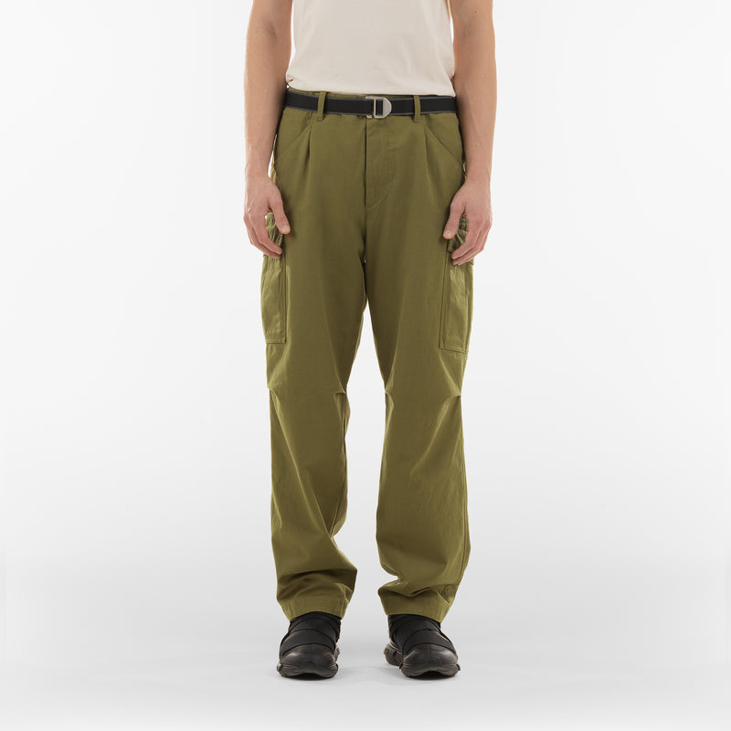 parte anteriore dei pantaloni HERRINGBONE CARGO / VERDE RANA