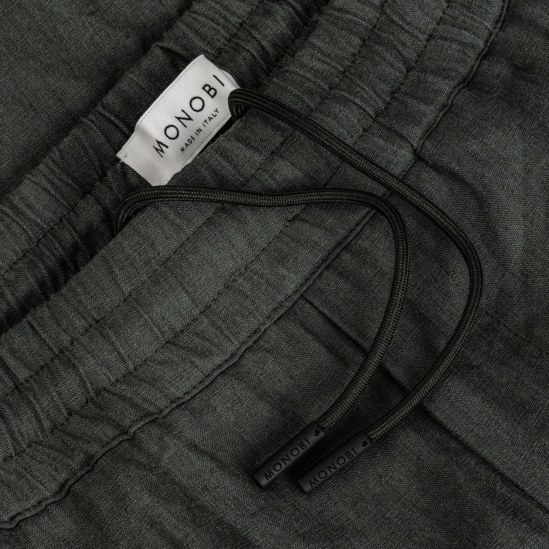 dettaglio coulisse di EASY LINEN PANTS / PIOMBO