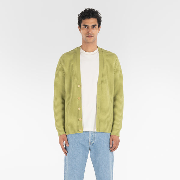 fronte di PURE CASHMERE TIMELESS CARDIGAN 5G / GRASS