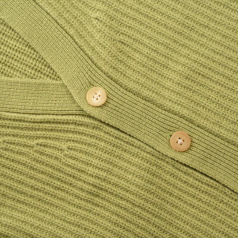 PURE CASHMERE TIMELESS CARDIGAN 5G / GRASS