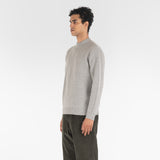 PURE CASHMERE MOCK NECK SWEATER 7G / MELANGE GREY