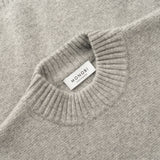 PURE CASHMERE MOCK NECK SWEATER 7G / MELANGE GREY