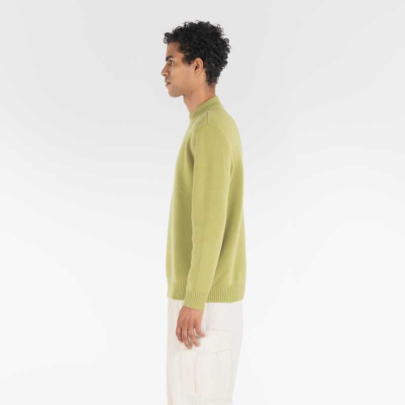 lato di PURE CASHMERE MOCK NECK SWEATER 7G / GRASS