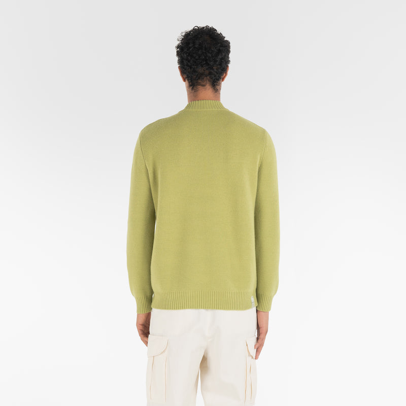 PURE CASHMERE MOCK NECK SWEATER 7G / GRASS