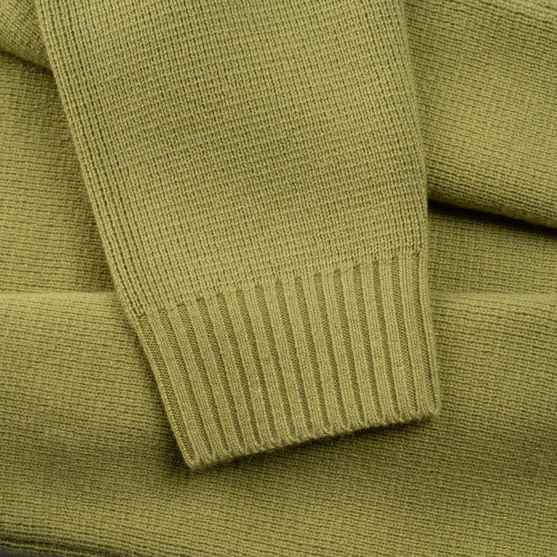 dettaglio manica di PURE CASHMERE MOCK NECK SWEATER 7G / GRASS