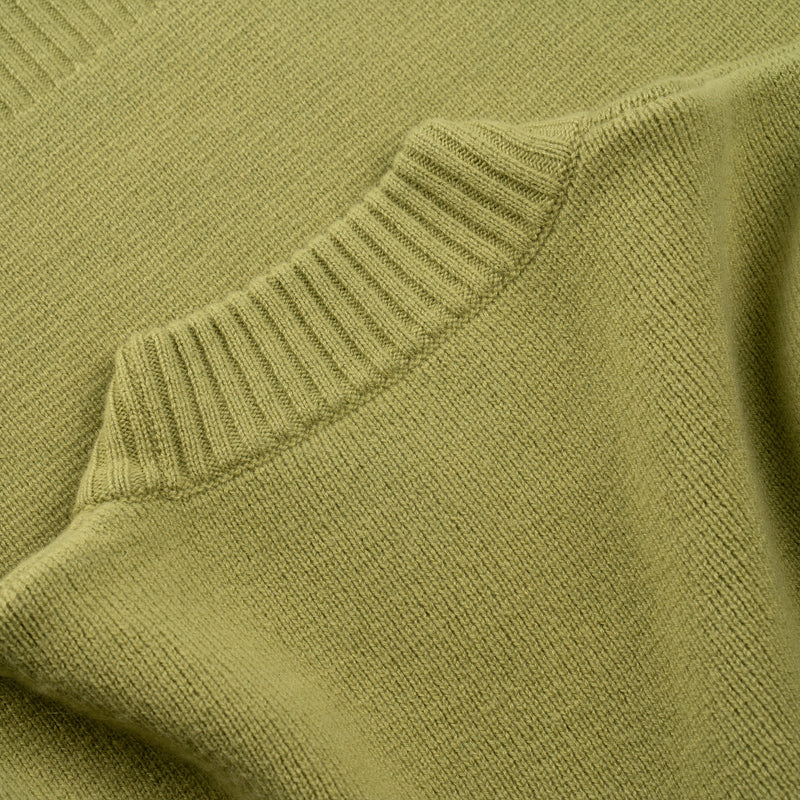 PURE CASHMERE MOCK NECK SWEATER 7G / GRASS