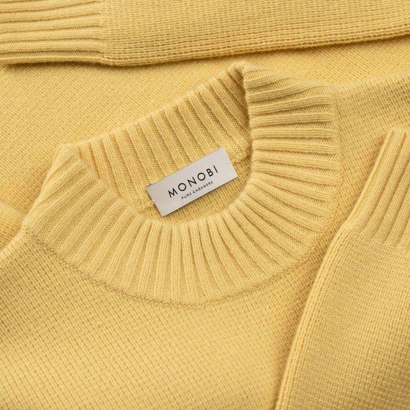 PURE CASHMERE MOCK NECK SWEATER 7G / SUN