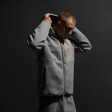 HYBRID KNIT INSULATED TUBE JACKET / LIGHT GREY