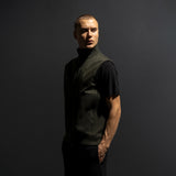 GILET IN MAGLIA IBRIDA / VERDE MILITARE