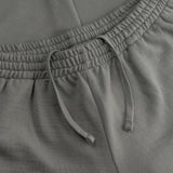 Vita elastica regolabile e dettagli in nastro di maglia dei joggers loungewear in lana di qualità superiore colore grigio