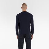 Back of COTTON CASHMERE WHOLEGARMENT 18G / NAVY MELANGE