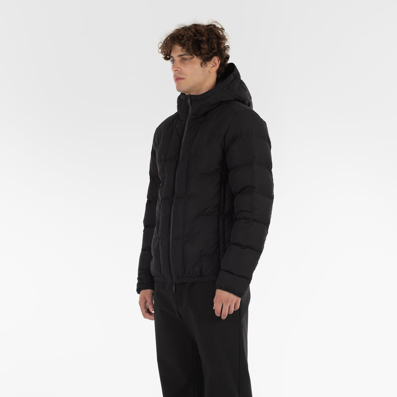 3/4 position of COTTON POP DOWN JACKET / NERO