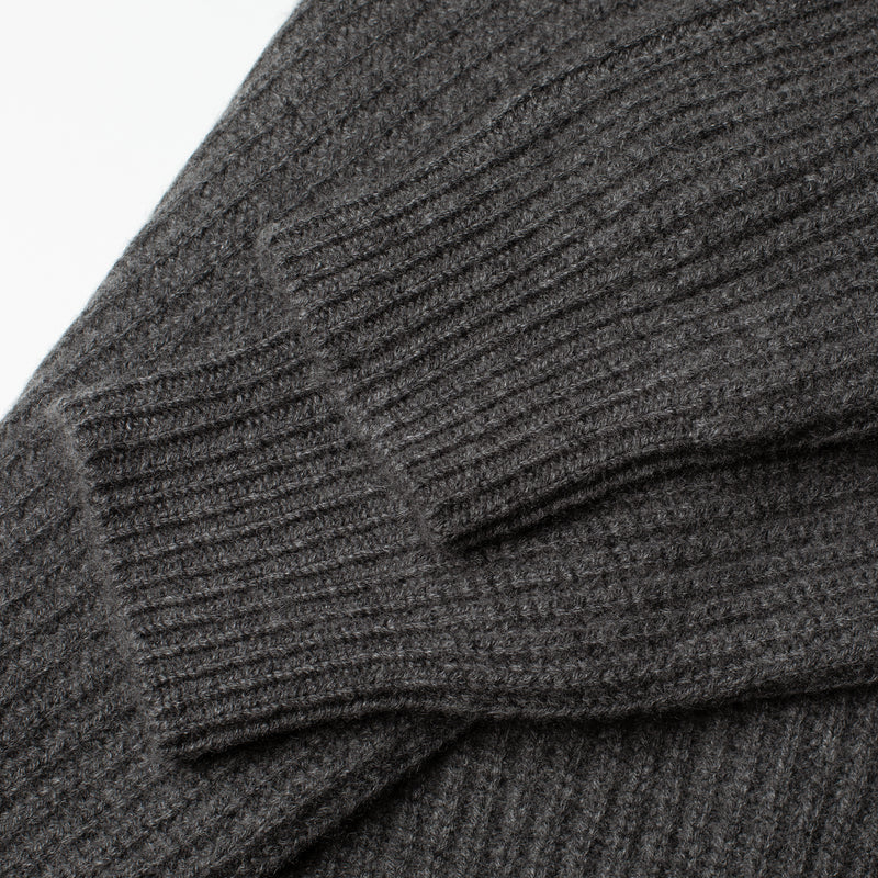 Sleeve detail of PURE CASHMERE FISHERMAN RIB 5G / GRANIT jumper