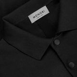 collar and buttons details of SUPERIOR PIMA POLO 18G / NERO