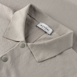 collar and buttons details of SUPERIOR PIMA POLO 18G / GHIACCIO