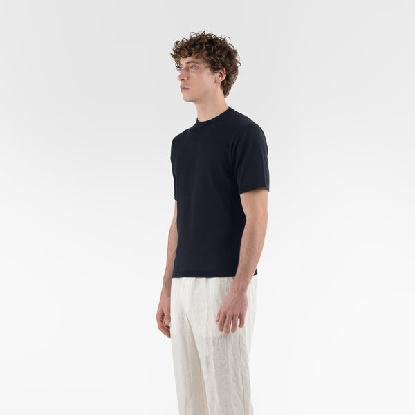 ORGANIC COTTON WHOLEGARMENT TSHIRT / NAVY BLUE