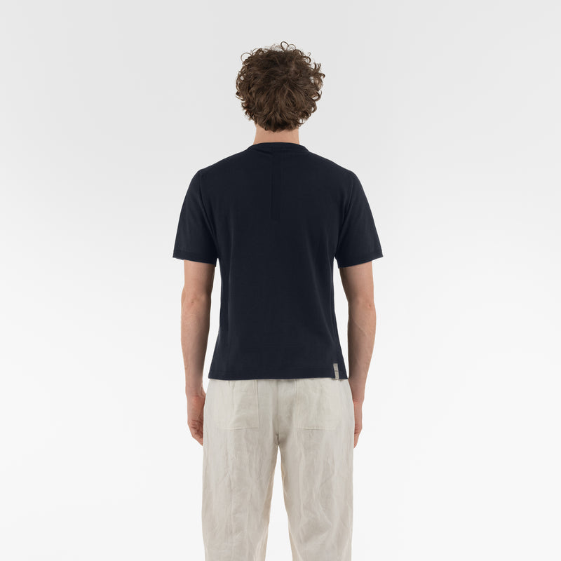 ORGANIC COTTON WHOLEGARMENT TSHIRT / NAVY BLUE