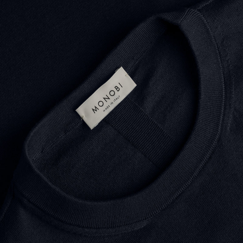 ORGANIC COTTON WHOLEGARMENT TSHIRT / NAVY BLUE