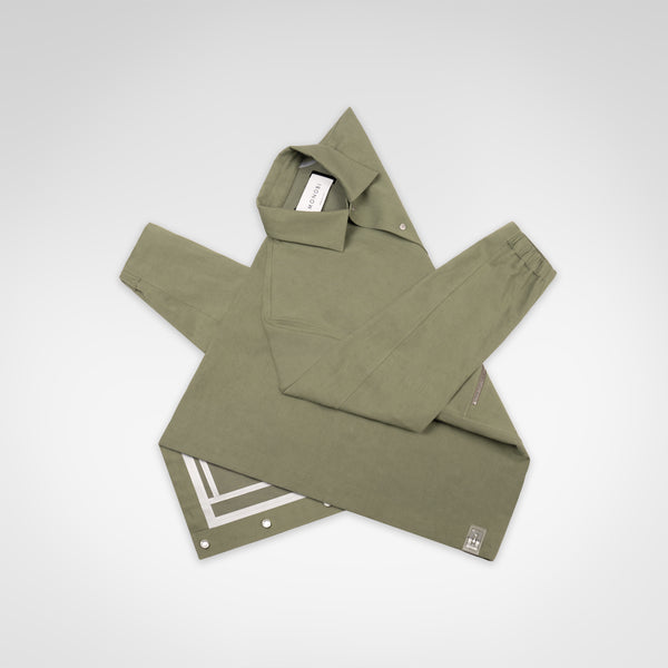 Origami Outershirt jacket folded as a star origami colour verde salvia