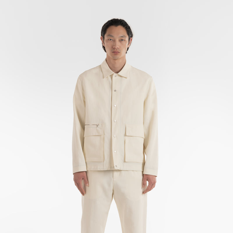 front of ORIGAMI OUTERSHIRT / NATURALE jacket