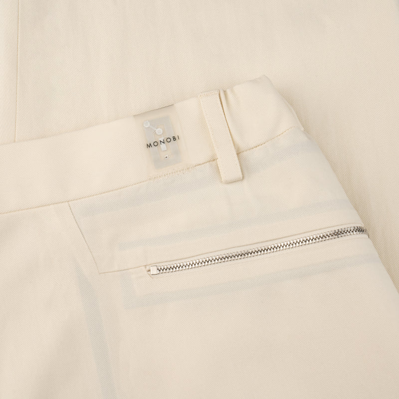 trouser loop and NFC tag details of ORIGAMI PANTS / NATURALE