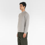 3/4 position of PURE CASHMERE MOCK NECK SWEATER 7G / MELANGE GREY