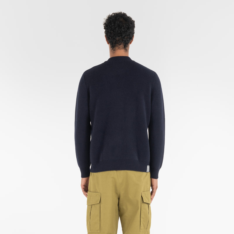 PURE CASHMERE MOCK NECK SWEATER 7G / BELUGA