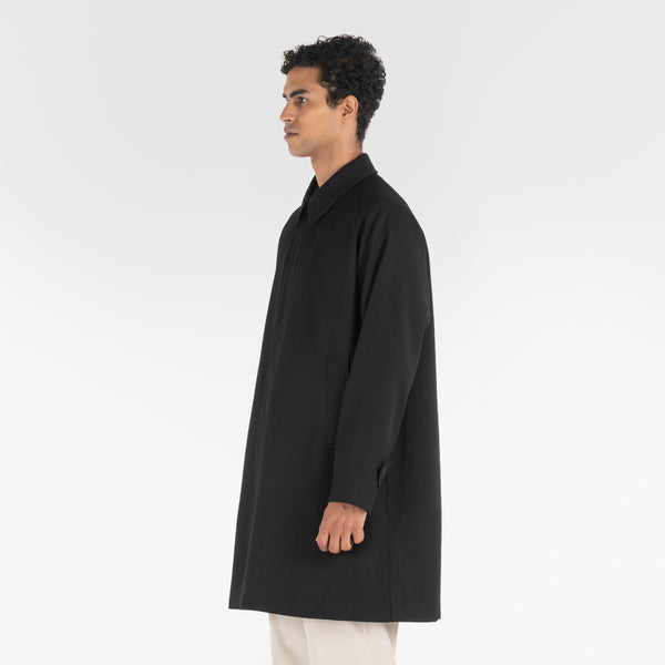 3/4 position of SUPER WOOL LONG COAT / NERO