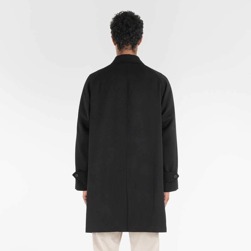 back of SUPER WOOL LONG COAT / NERO