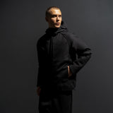 HYBRID KNIT INSULATED TUBE JACKET / BLACK