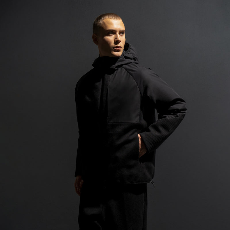 HYBRID KNIT INSULATED TUBE JACKET / BLACK