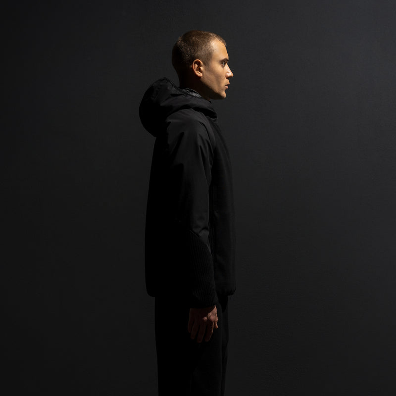 HYBRID KNIT INSULATED TUBE JACKET / BLACK