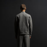 HYBRID KNIT BOMBER / LIGHT GREY