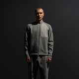 HYBRID KNIT BOMBER / LIGHT GREY