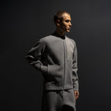 HYBRID KNIT BOMBER / LIGHT GREY