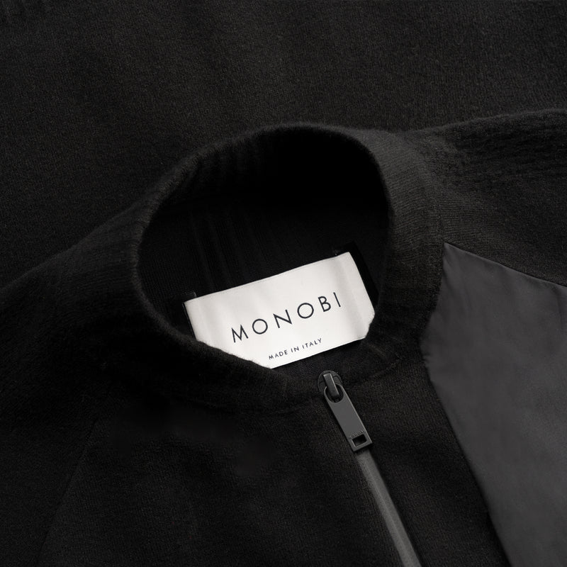 HYBRID KNIT BOMBER / BLACK