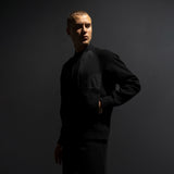 HYBRID KNIT BOMBER / BLACK